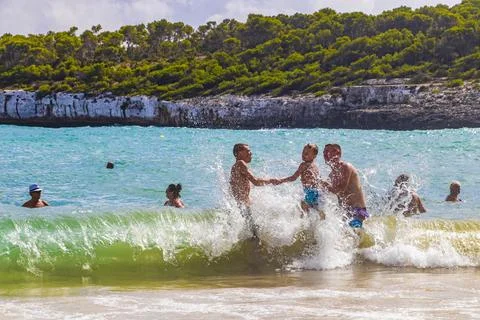 Turquoise beach ses Fonts de nAls bay Mallorca Spain. Stock Photos