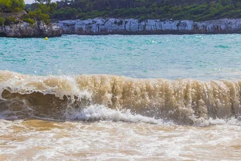 Turquoise beach ses Fonts de nAls bay Mallorca Spain. Stock Photos