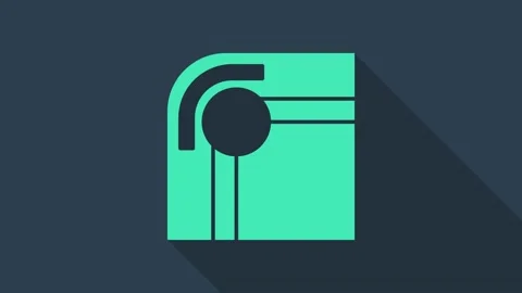 Turquoise Billiard table icon isolated on blue background. Pool table. 4K Video Stock Footage 148444465