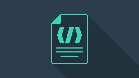 Turquoise Binary code icon isolated on blue background. 4K Video motion graphic Stock Footage 168139905
