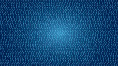 Turquoise Binary Code Stream: Abstract Digital Background イラスト素材