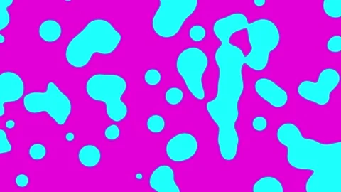 Turquoise blobs morphing on magenta Stock Footage 302702360