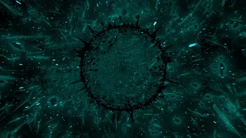 Turquoise Blue Energy Core Glitch Burst Futuristic Cyber Abstract 4K VJ Loop 스톡 동영상 332489409