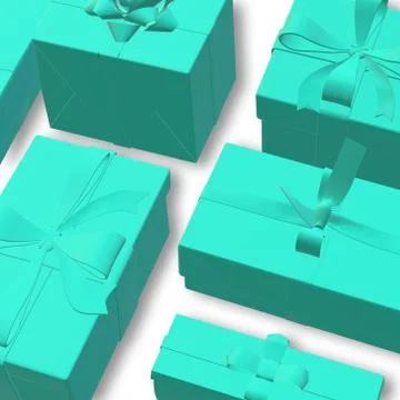 Turquoise blue gift boxes Stock Illustration