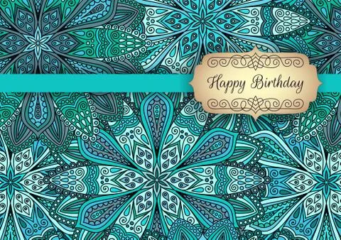 Turquoise blue greeting template outer Stock Illustration