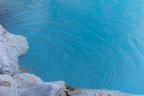 A turquoise blue hot spring source Stock Photos
