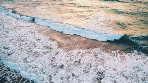 Turquoise blue ocean wave on a sandy tropical beach. Cruise. Stock Footage 250340613
