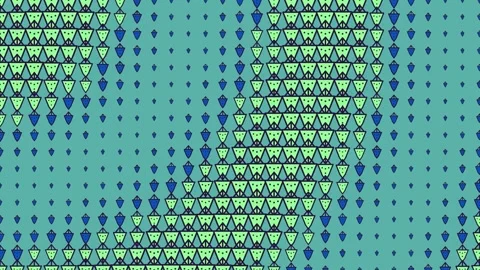 Turquoise Blue Wavy Halftone Stripe Loop Video stock 342585393