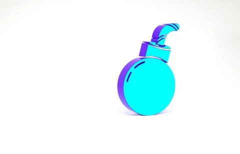 Turquoise Bomb ready to explode icon isolated on white background. Happy Hall Stock Illustration