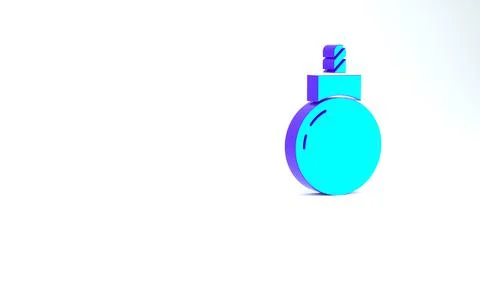 Turquoise Bomb ready to explode icon isolated on white background. Minimalism Stock Illustration