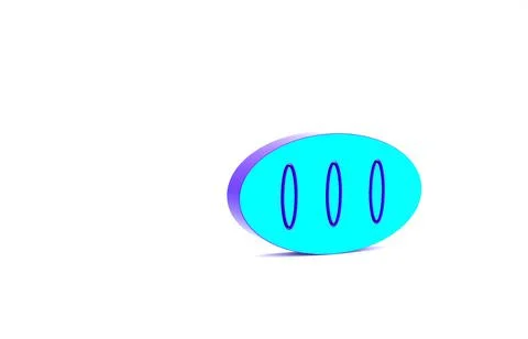 Turquoise Bread loaf icon isolated on white background. Minimalism concept. 3 Illustrazione stock