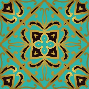 Turquoise bright tile. Stock Illustration