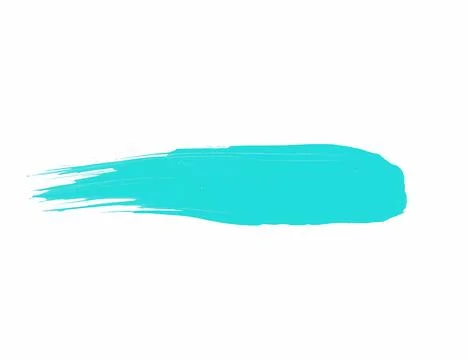 Turquoise brush isolated on white background for art design Stock Illustration