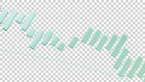 Turquoise Candlestick Chart - Close Up - 3D Illustration Stockillustratie
