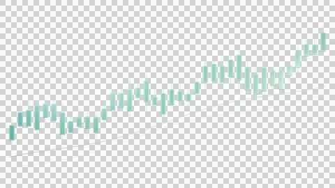 Turquoise candlestick chart, wide view Illustrazione stock