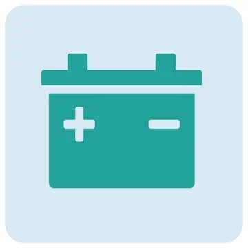 Turquoise car battery electrical power vector icon Stock Illustration