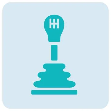 Turquoise car gear shift stick vector icon Stock Illustration
