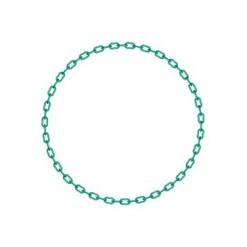 Turquoise chain in shape of circle Stock Illustration