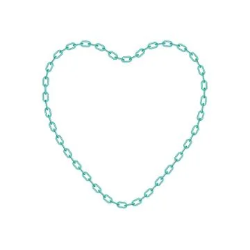 Turquoise chain in shape of heart Stock Illustration