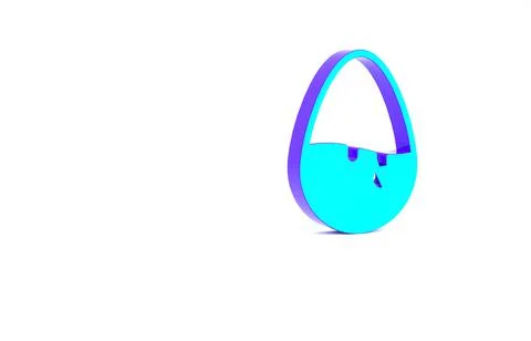 Turquoise Chocolate egg icon isolated on white background. Minimalism concept Stock Illustration