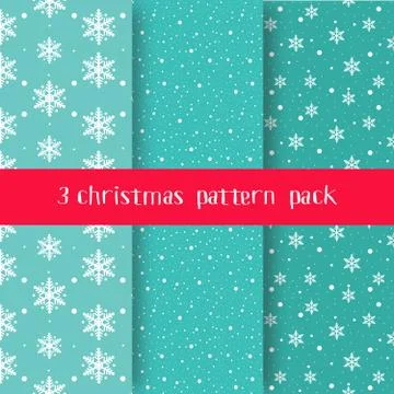 Turquoise christmas patterns Stock Illustration