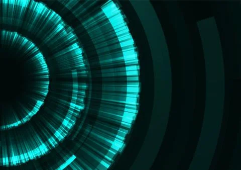 Turquoise circle digital radar abstract sheet layer background Stock Illustration
