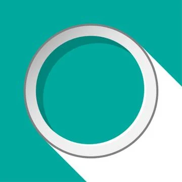 Turquoise circle with stylized shadow Stock Illustration