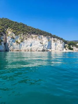 Turquoise Cliffs by the Coast Stock Photos