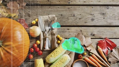 Turquoise clouds appearing and drifting over fall harvest, creating green glow Stock Footage 333910958