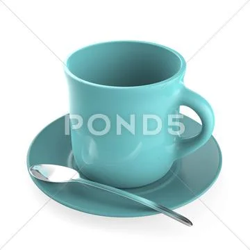 Turquoise coffee cup Stock Illustration