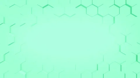 Turquoise color 3d hexagonal shapes slowly moving geometrical background  Vídeo Stock 302560042