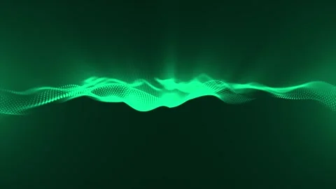 Turquoise color particles wave Cyber technology background Stock Footage 296089081