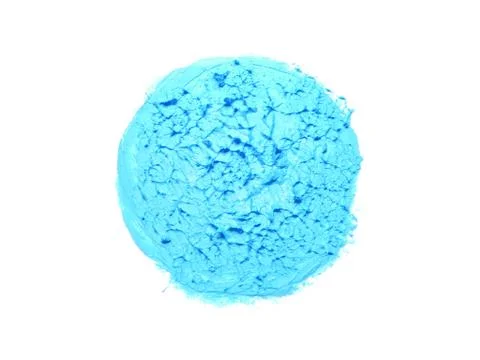 Turquoise color sample smeared on white wall. Interior material design. Stock Photos