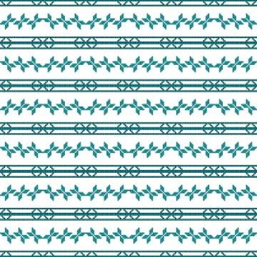 Turquoise color Seamless pattern of round pixel mosaic Stock Illustration
