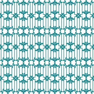Turquoise color Seamless pattern of round pixel mosaic Illustrazione stock