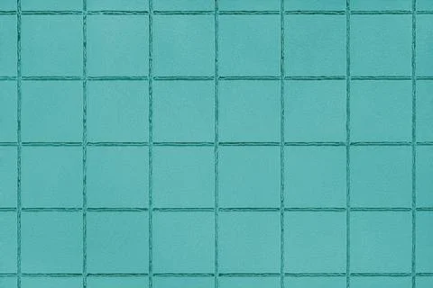 Turquoise colored ceramic tile texture, background with square geometric pa.. Stock Photos