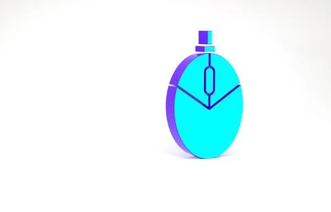 Turquoise Computer mouse gaming icon isolated on white background. Optical wi Stock Illustration