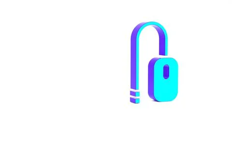 Turquoise Computer mouse icon isolated on white background. Optical with whee Stock Illustration