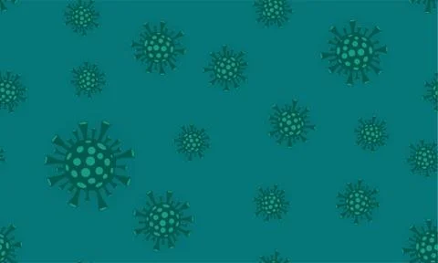 Turquoise Coronavirus seamless background Stock Illustration