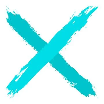 Turquoise criss cross brushstroke delete sign Illustrazione stock