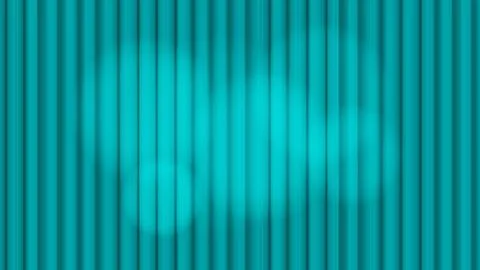 Turquoise curtains illuminated by multiple lights. Stock Illustration