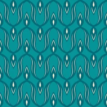 Turquoise Curved Elegance Pattern Stock Illustration