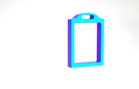 Turquoise Cutting board icon isolated on white background. Chopping Board sym Stock Illustration