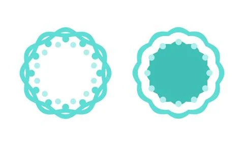 Turquoise Decorative Circular Badges Flat Design For Certificate Frame And .. Stock Illustration
