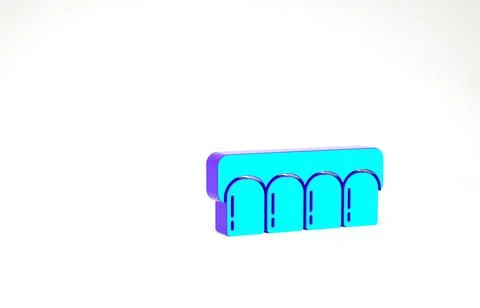 Turquoise Dentures model icon isolated on white background. Teeth of the uppe Illustrazione stock