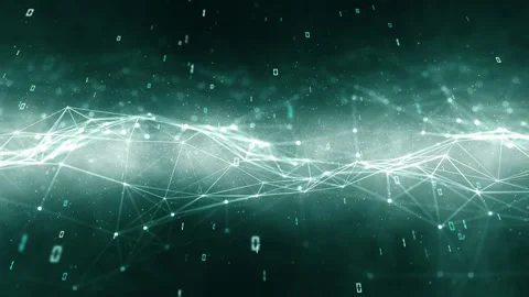 Turquoise digital binary code numbers looping background 库存影片 341436044