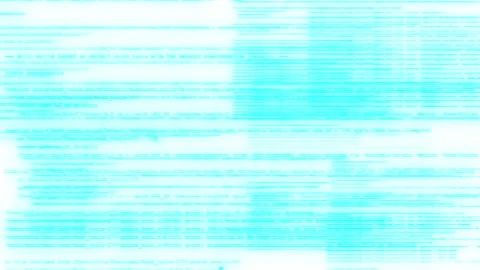 Turquoise Digital Code Glitching on Computer Screen Terminal, White Background Stock Footage 211881313