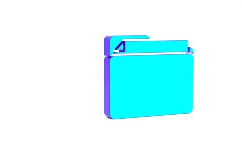 Turquoise Document folder icon isolated on white background. Accounting binde 스톡 일러스트