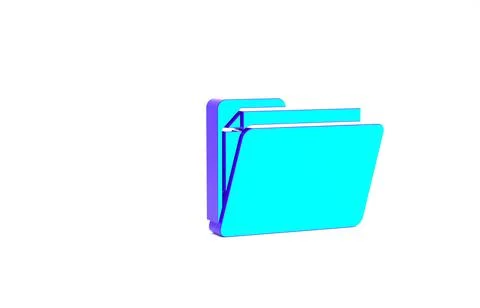 Turquoise Document folder icon isolated on white background. Accounting binde 스톡 일러스트