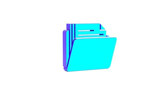 Turquoise Document folder icon isolated on white background. Accounting binde Stock-Illustration